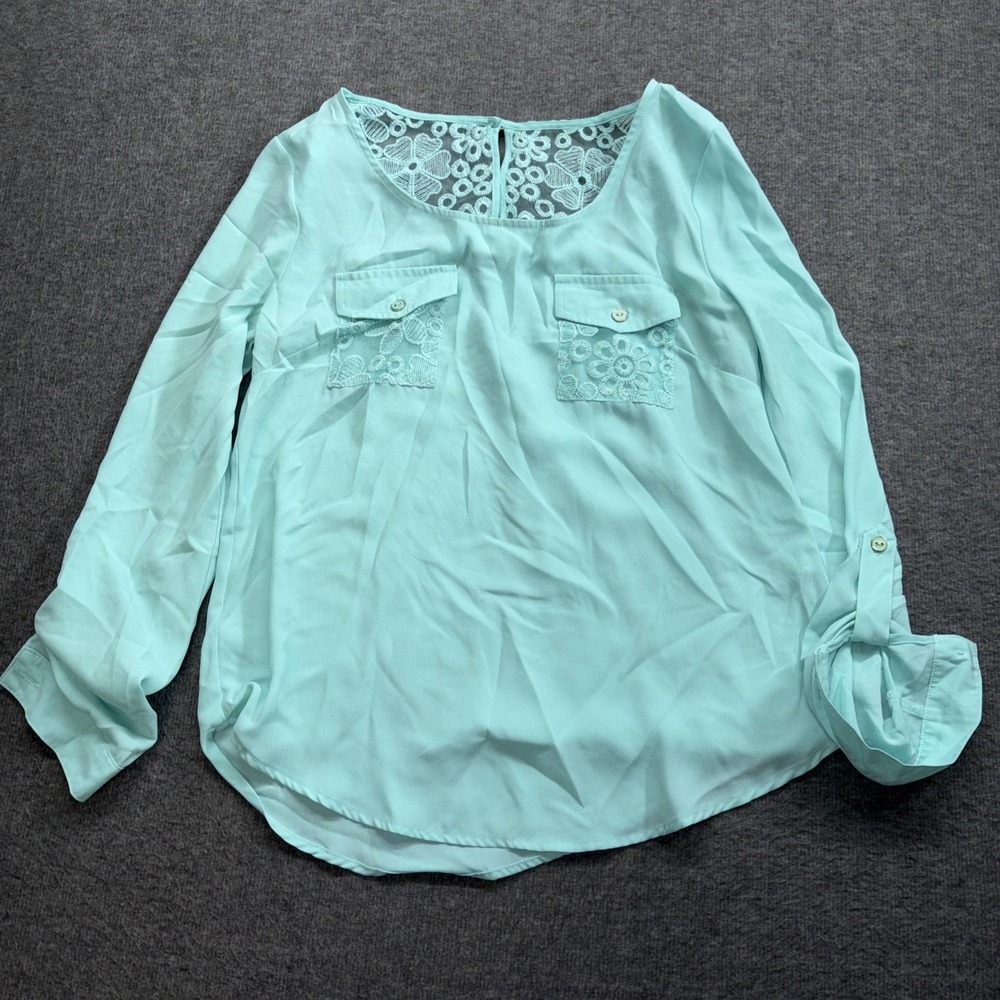 Mine Women's Blouses Mint‎ Roll Sleeves Size Small
